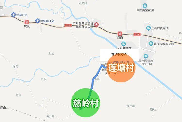 中新镇莲塘村,慈岭村是两条紧紧相连的村庄,两村位处地铁21号线坑贝站