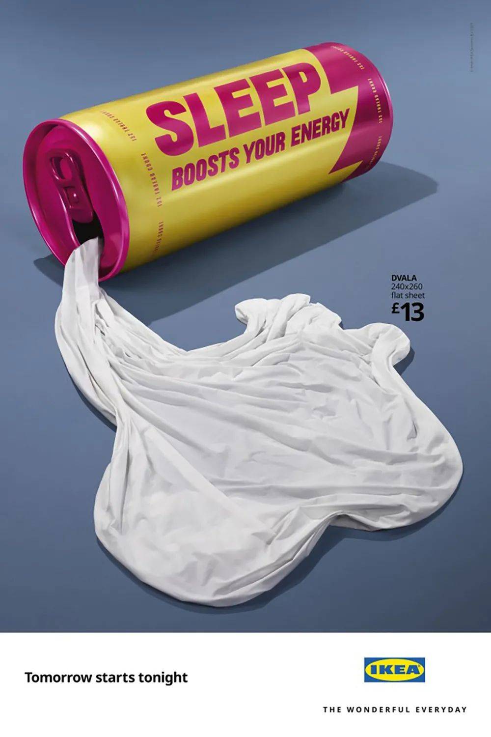 宜家的广告海报设计也遵从了其品牌"简约,自然,清新"的宗旨,用创意