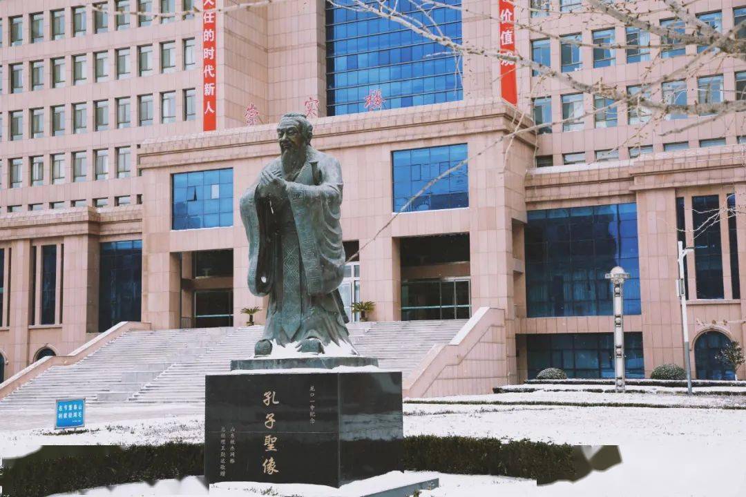 龙口一中雪景岁暮大雪如期而至