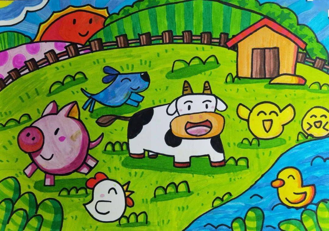 开心农场简笔画儿童画图片