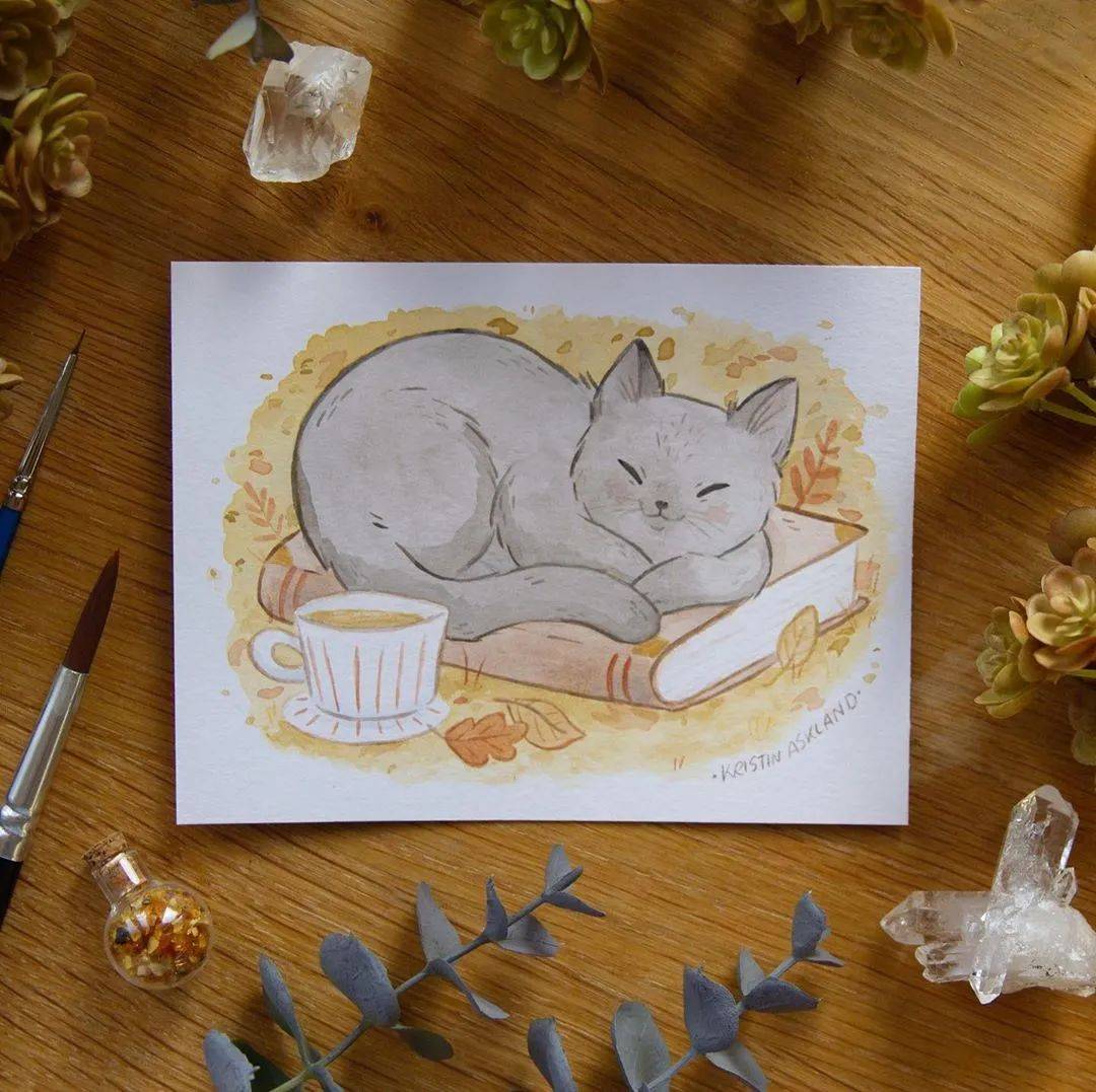 水彩插画 | 温馨治愈的手绘小插画