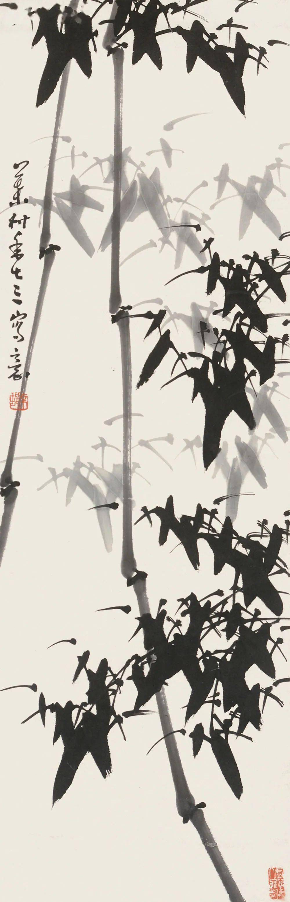 竹痴老人画竹,江南第一枝