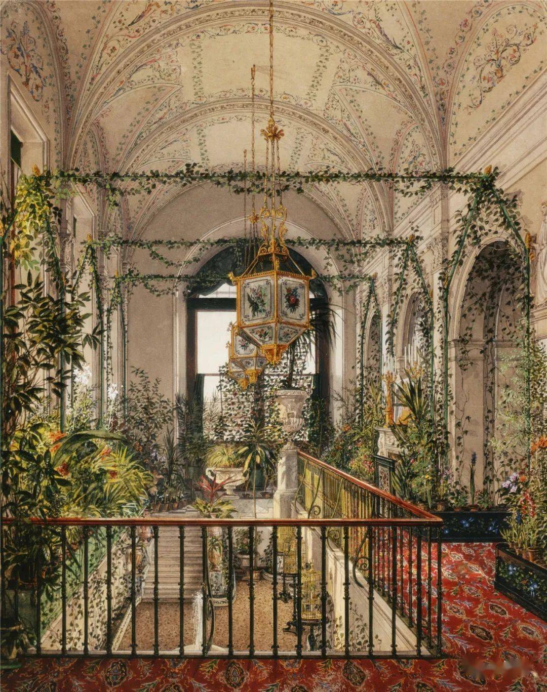 你一定没看过十九世纪俄罗斯皇室宫廷室内装饰水彩画