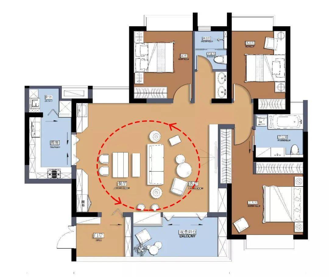 我家客厅沙发这样摆放面积直接大了一倍