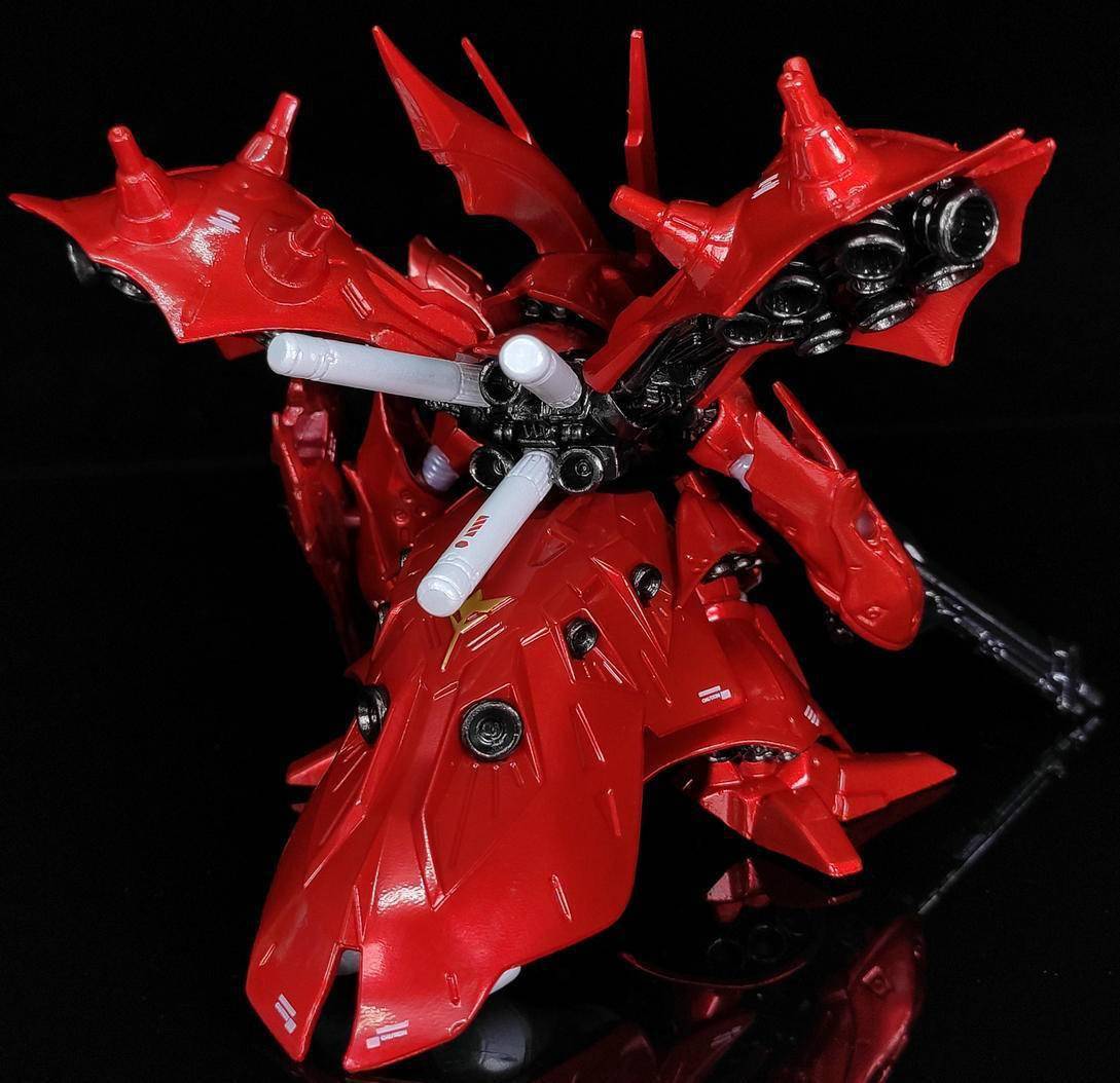 78民间测评食玩fw夜莺海牛高达套装金属色版