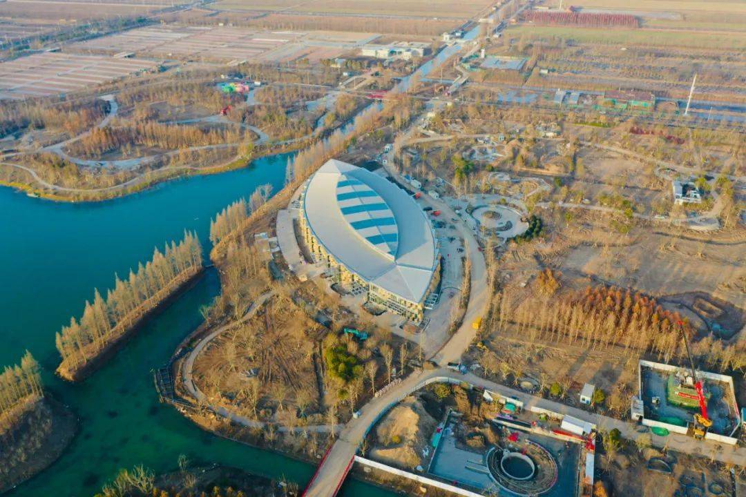 你好花博航拍崇明花博园壮美如画