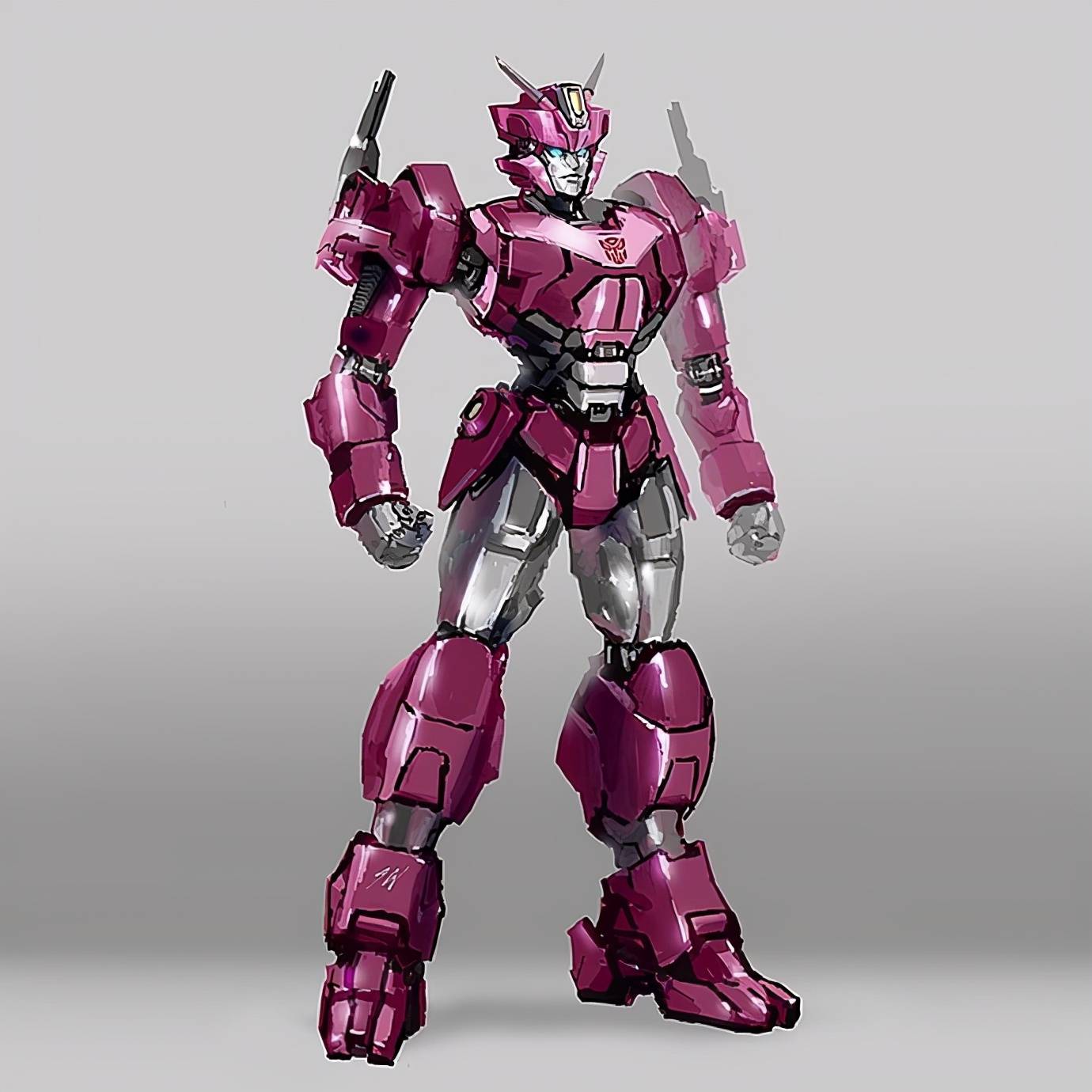 艾丽塔也是变形金刚中的一位女性战士,增加肌肉感后看起来力量十足.