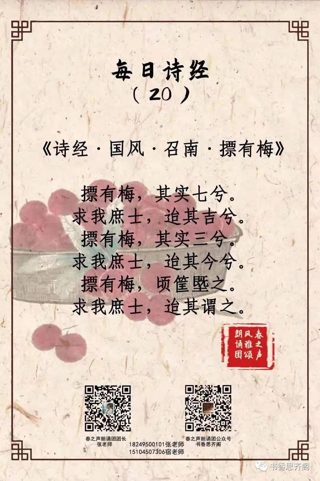 67每日诗经20诗经国风召南摽有梅