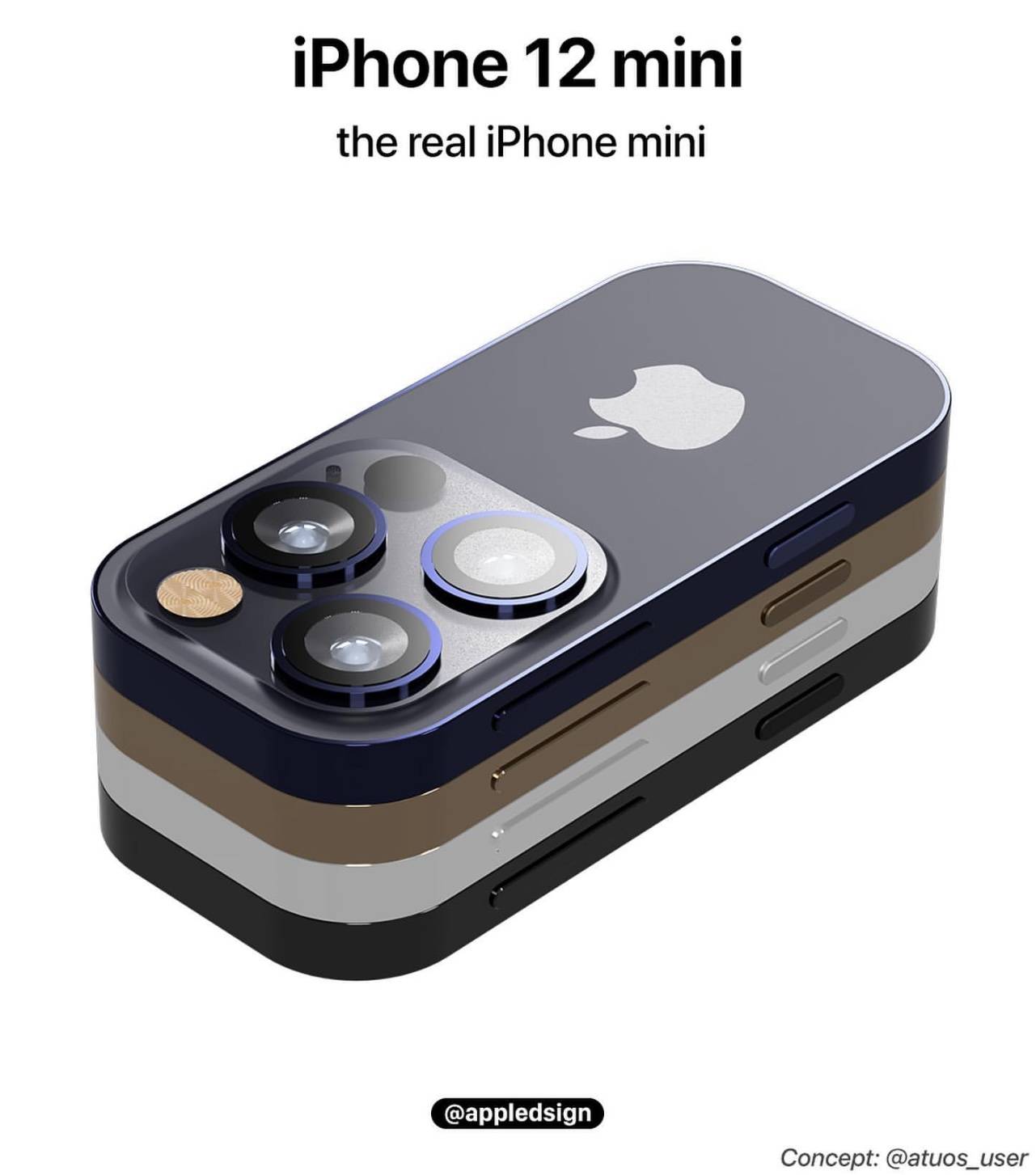 概念|iPhone 12 Mini概念渲染图曝光：采用超小机身设计