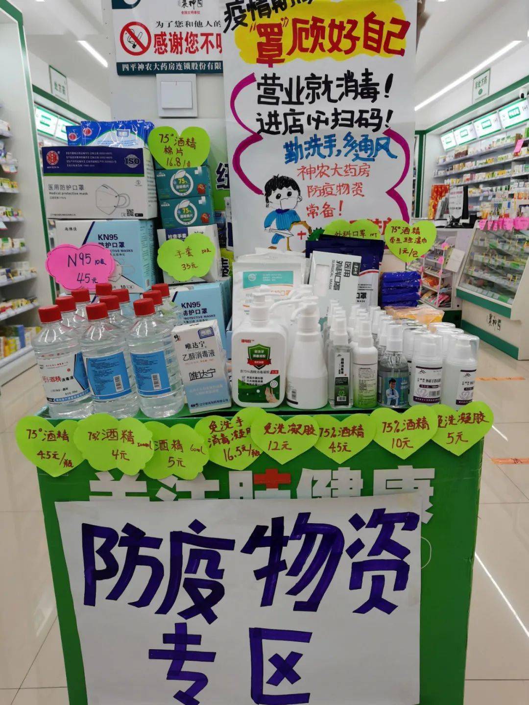 疫情期间,神农大药房提醒您做好防护!