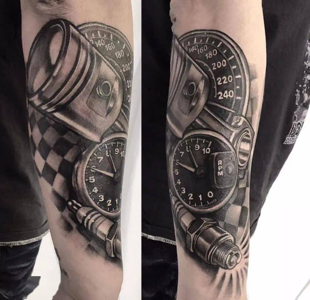速度与激情的碰撞赛车风格纹身