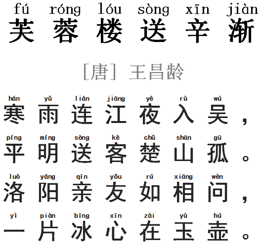 睡前陪孩子听首诗王昌龄芙蓉楼送辛渐