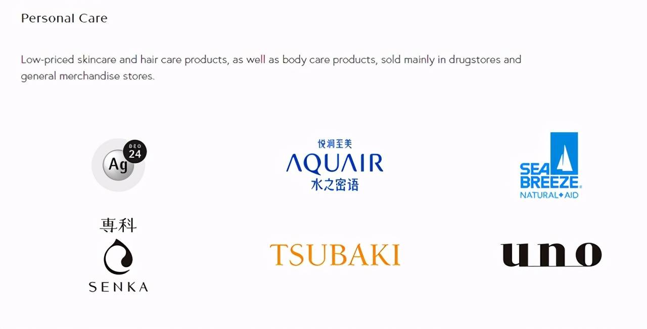 目前其个人护理业务包括ag deo 24,水之密语(aquair),海帆(sea breeze