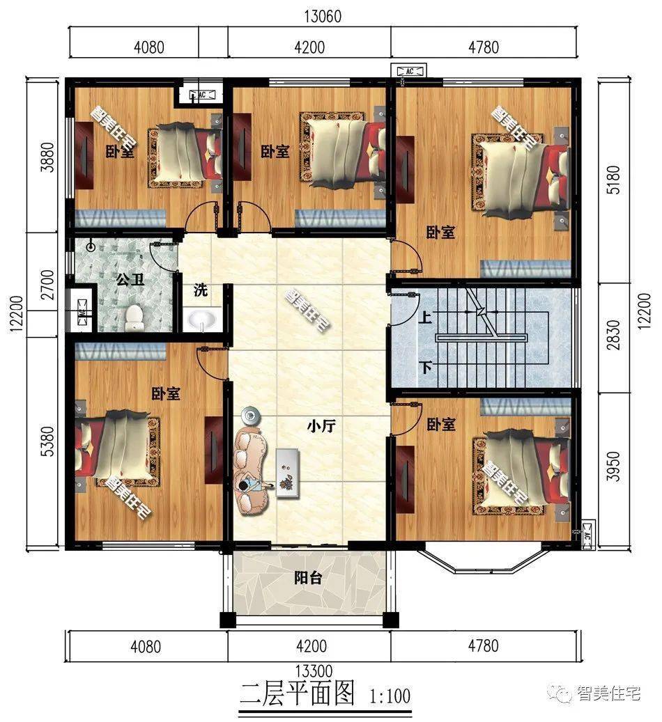 宽13米左右的农村别墅第一栋配11个卧室第二栋带架空层
