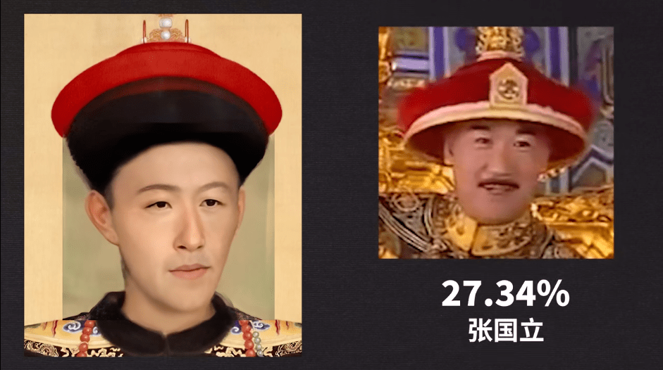 最终与乾隆皇帝相似程度最高的演员是张国立老师呦~张国立老师的这幅