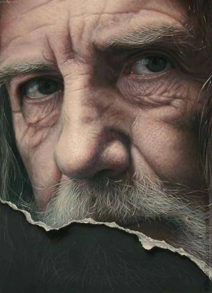 以大型超写实粉彩肖像画而闻名西班牙画家鲁本贝洛索阿多尔纳ruben