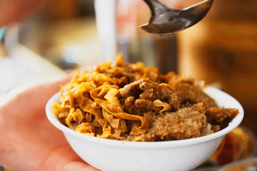 其次介绍的是渣肉蒸饭.