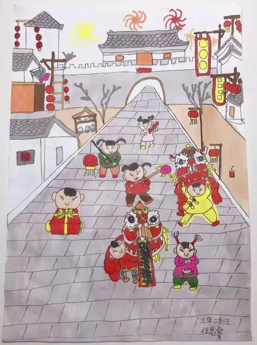 我们的节日春节富民路街道军旅公寓社区举办我心目中的中国年绘画活动