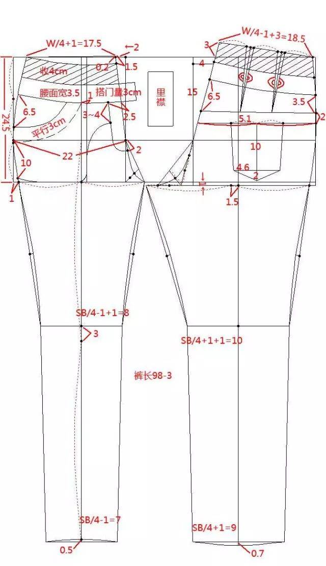 裤子打版图原型图片