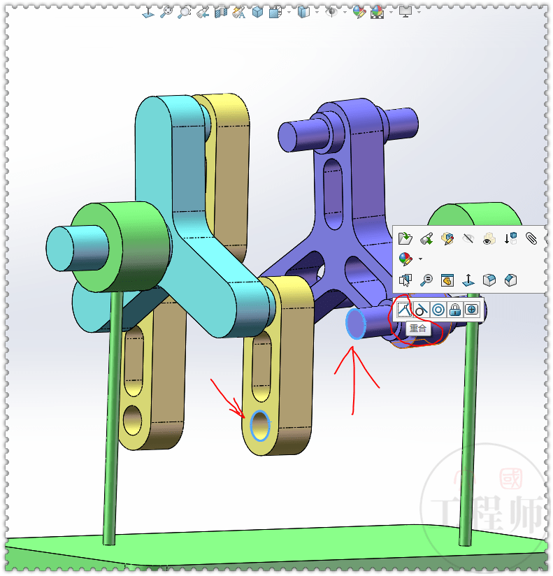 用solidworks裝配一個多連桿傳動機構