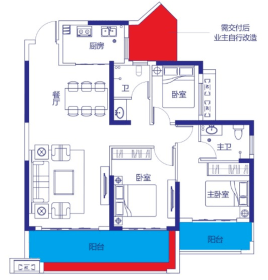 金钟武广新城建面约109㎡户型好在哪里?