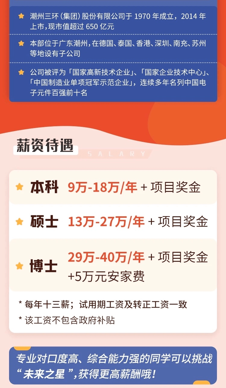 【高新技術】三環集團2021春季校園招聘