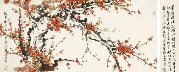 董寿平　梅花　木版画　在銘 董寿平 梅花 木版画 在銘 - メルカリ