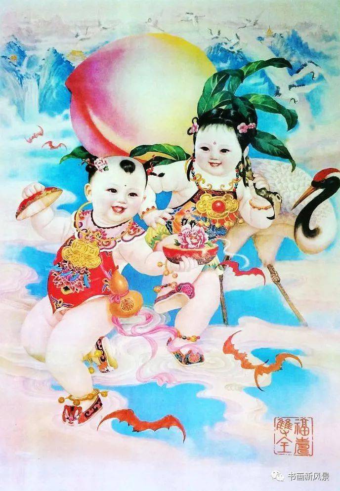 年画中的胖娃娃太可爱了