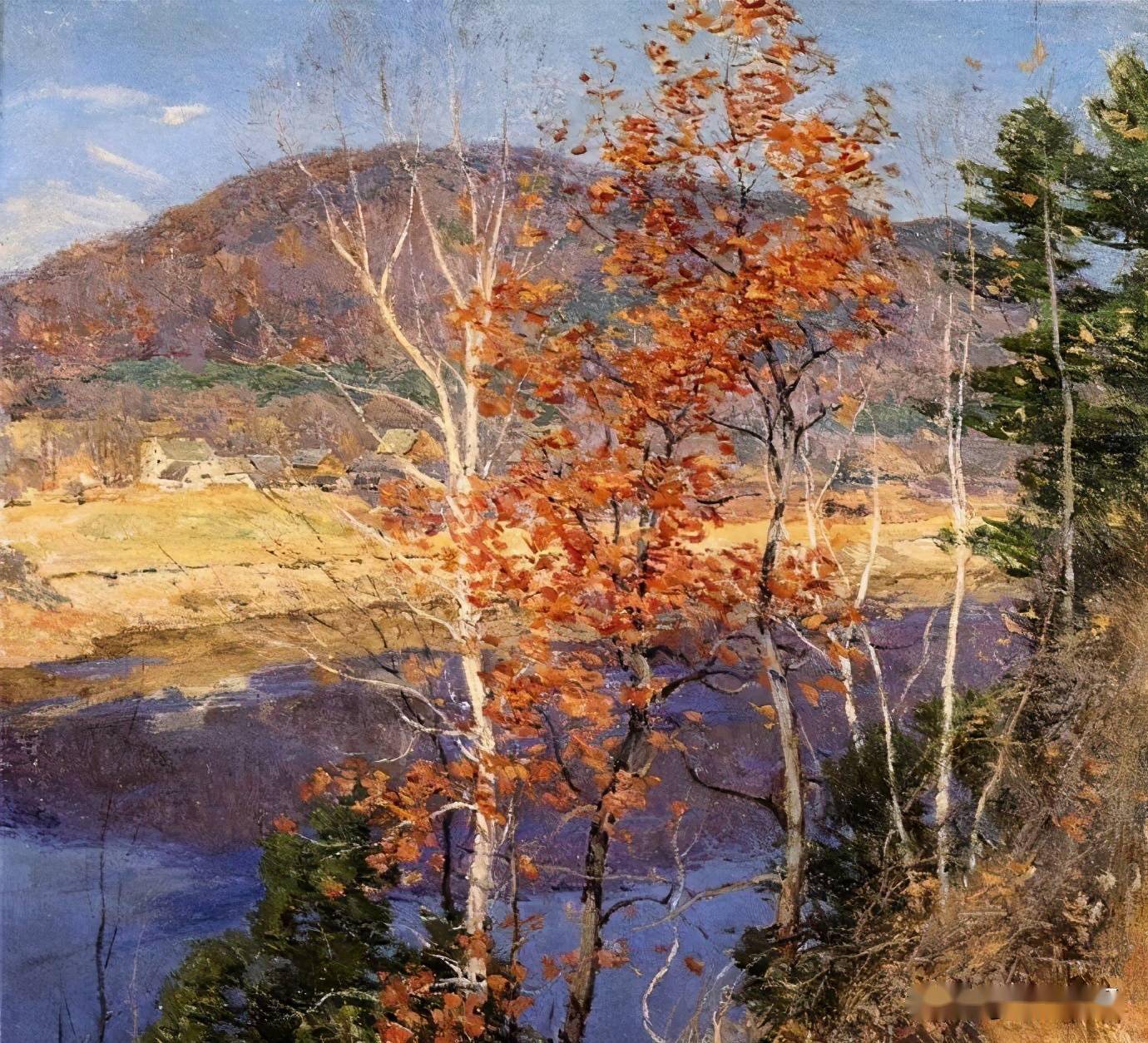 美国著名画家,威拉德·梅特卡夫,风景油画作品欣赏