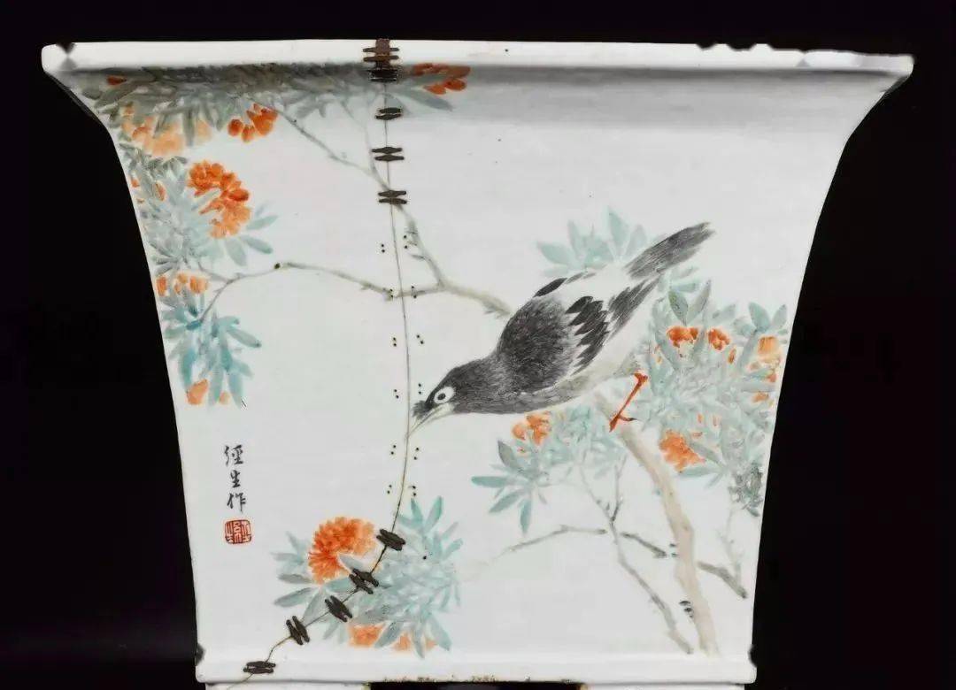 6cm69h:28cmlot4800任焕章69山水花鸟浅绛大瓶一对h:59.