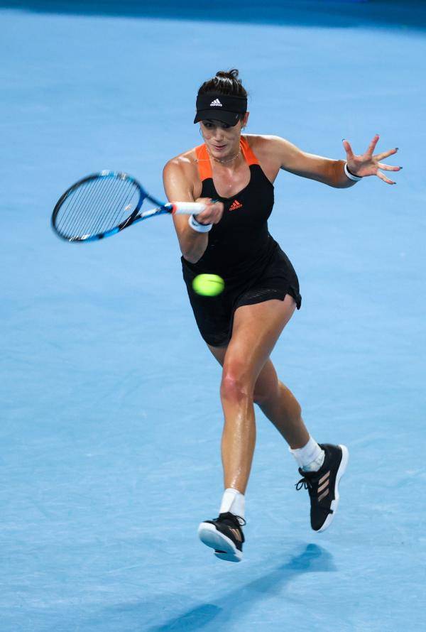 2月7日,西班牙选手穆古拉扎在比赛中.