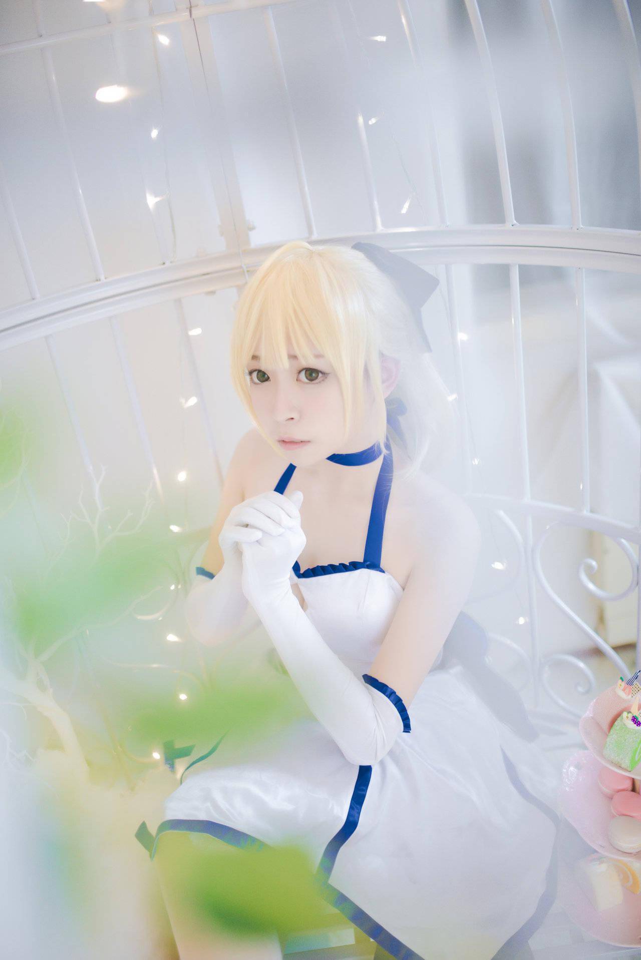 型月十年之saberlily蓝百合礼服cosplay