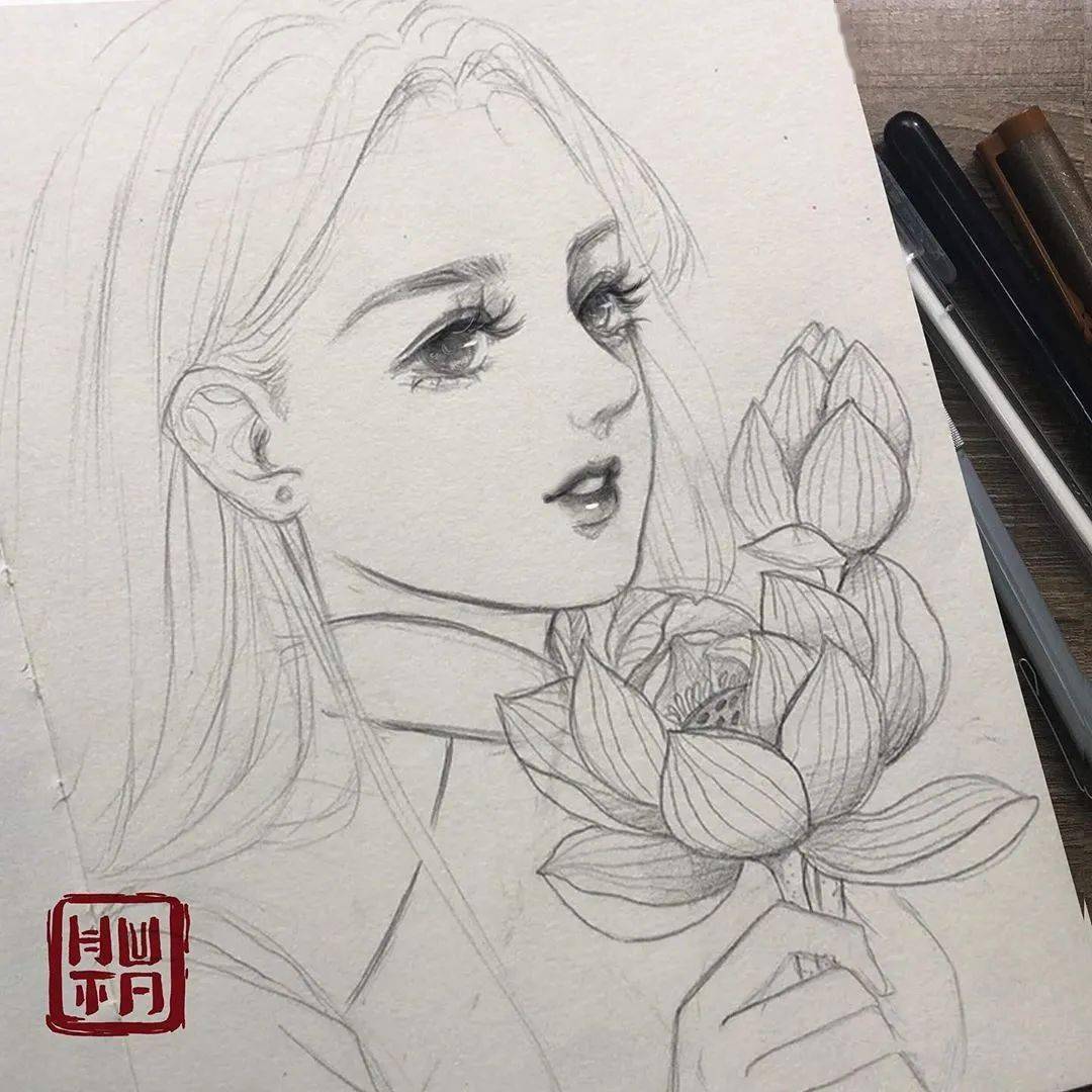 教你画清新唯美的线条美少女一定不能错过了