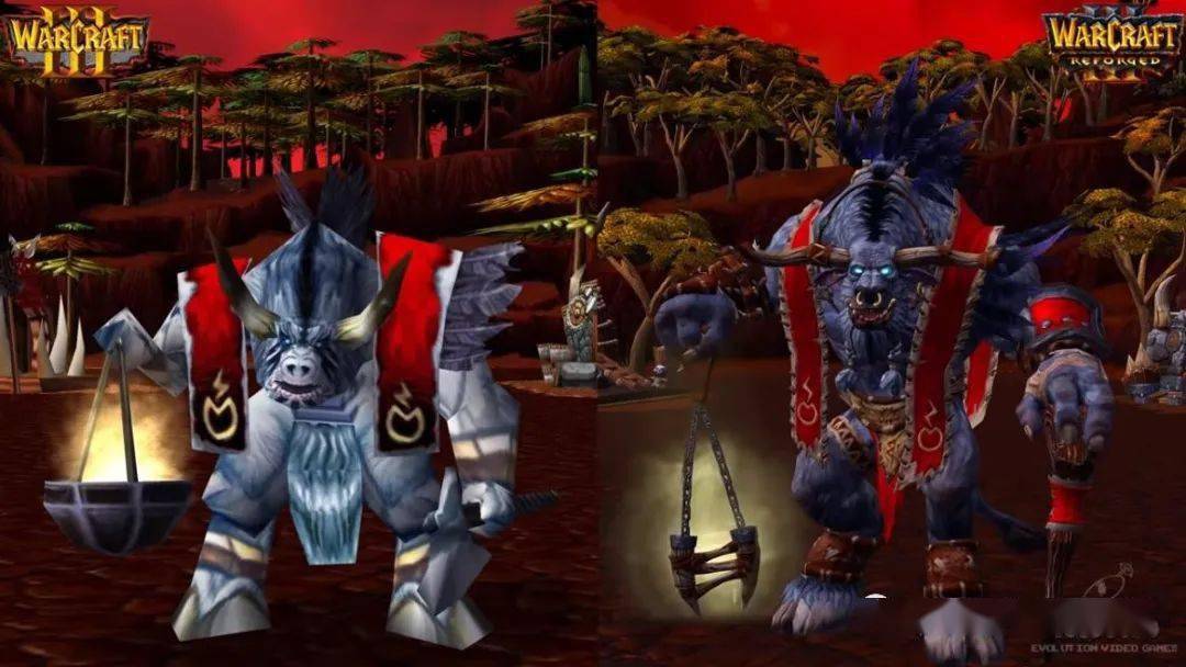 魔兽争霸3新旧角色对比兽族