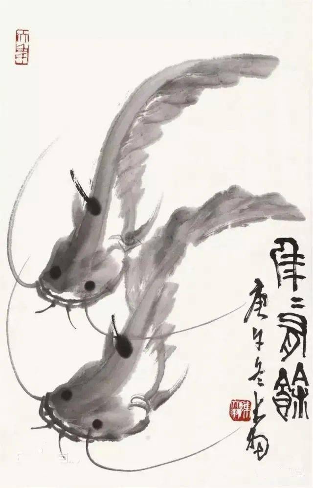 陈大羽画鱼笔墨了得