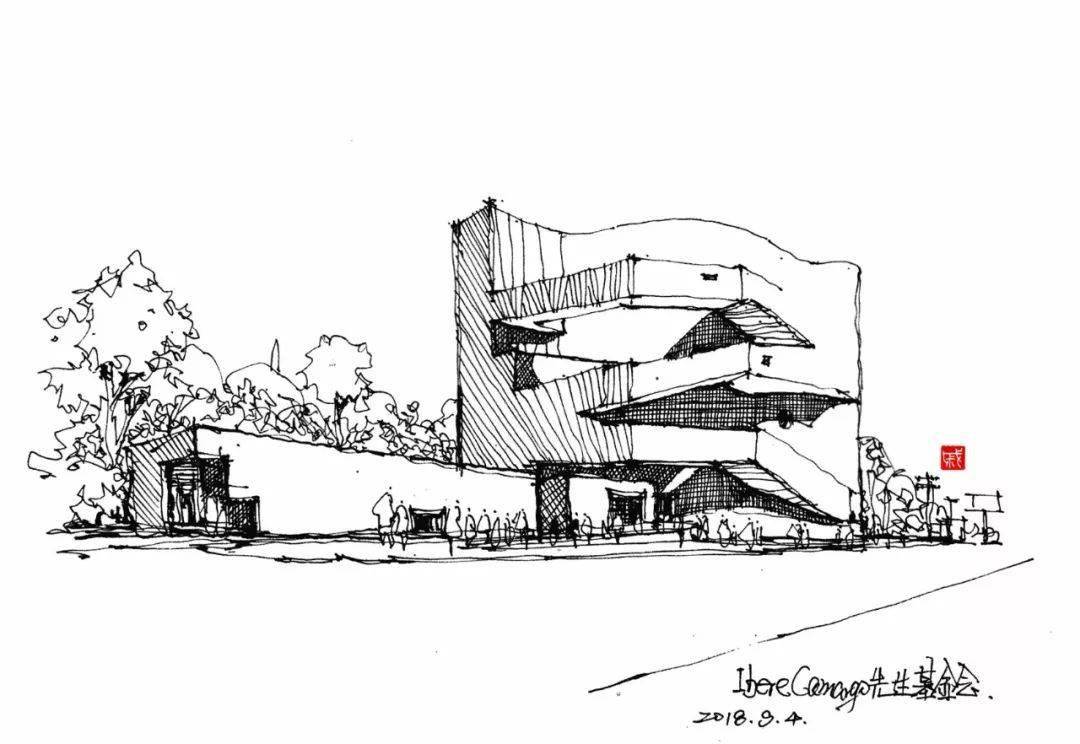 他建筑设计师不务正业却每天靠画一下手稿自乐