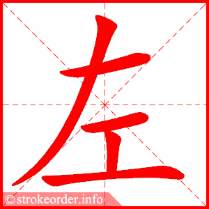 笔画 5画 结构 半包围  组词 左右,左手,左方