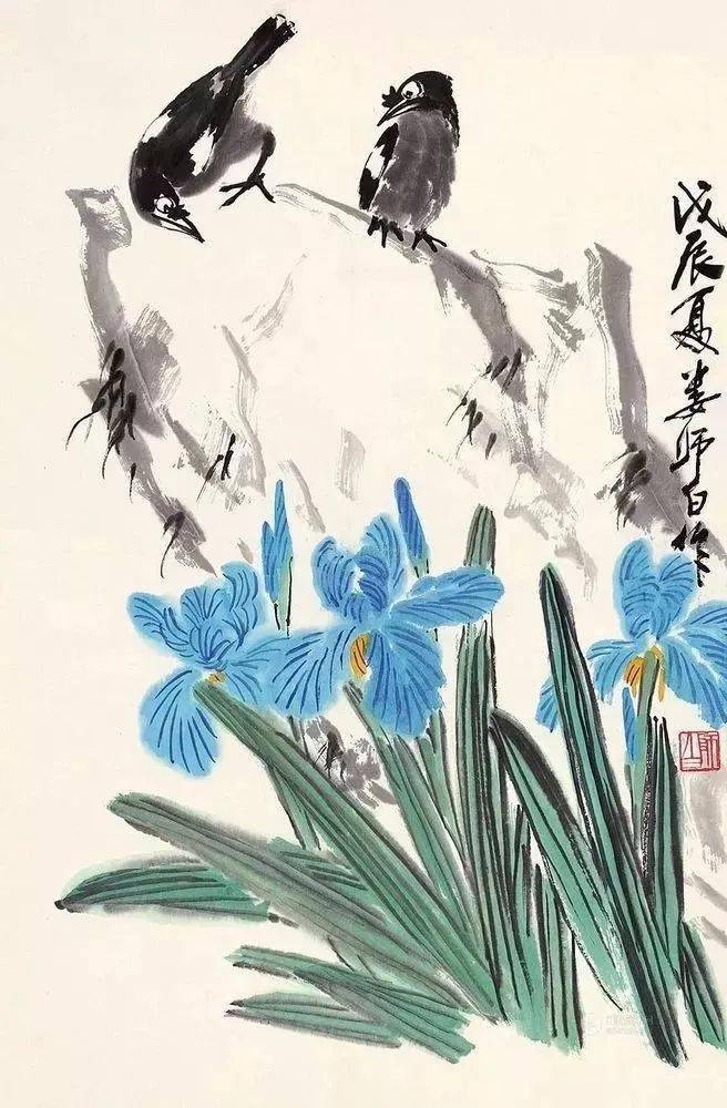 中国写生齐白石入室弟子娄师白雅而不俗的国画作品