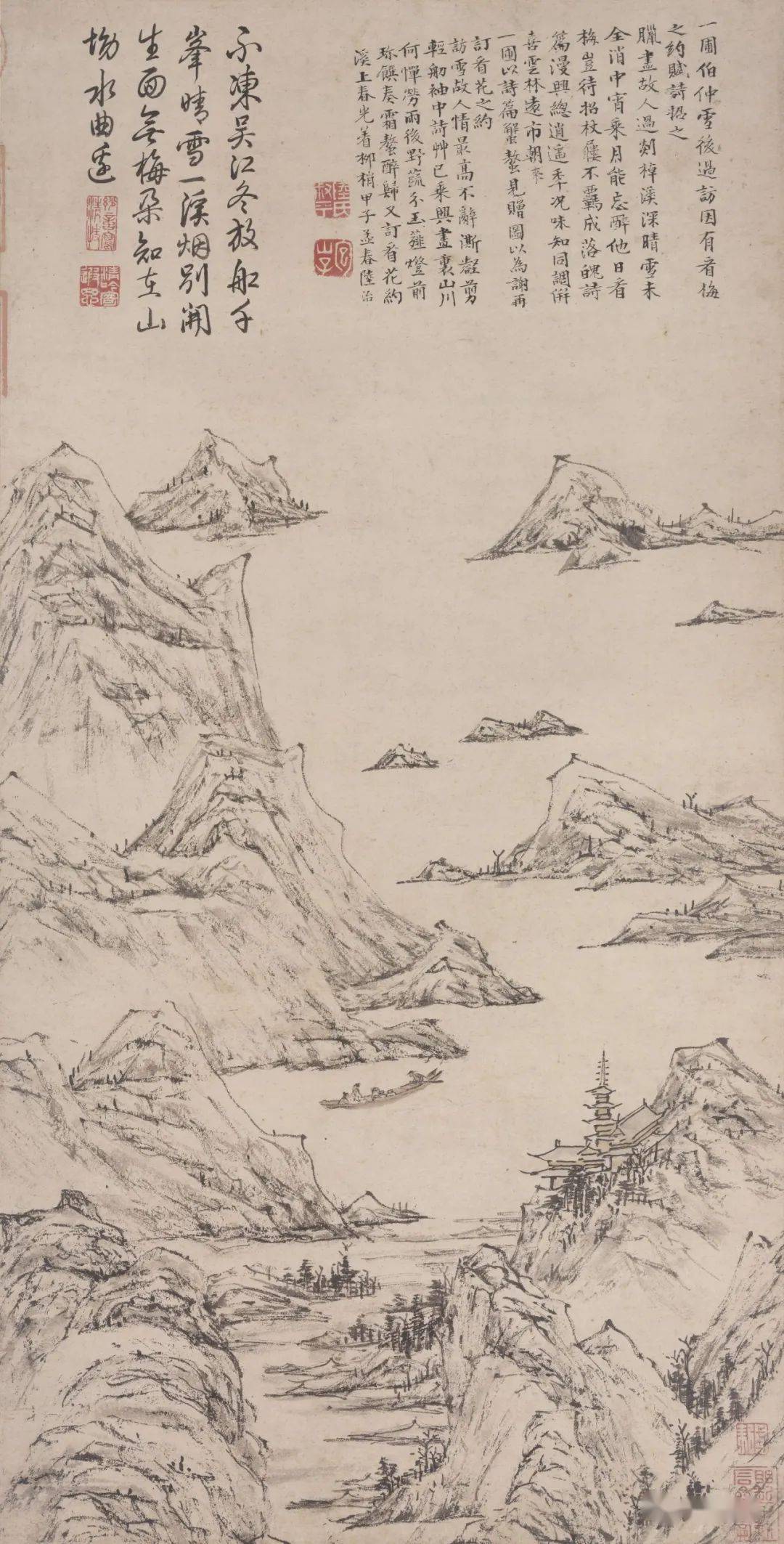 明画中的冬雪如此荒寒高清