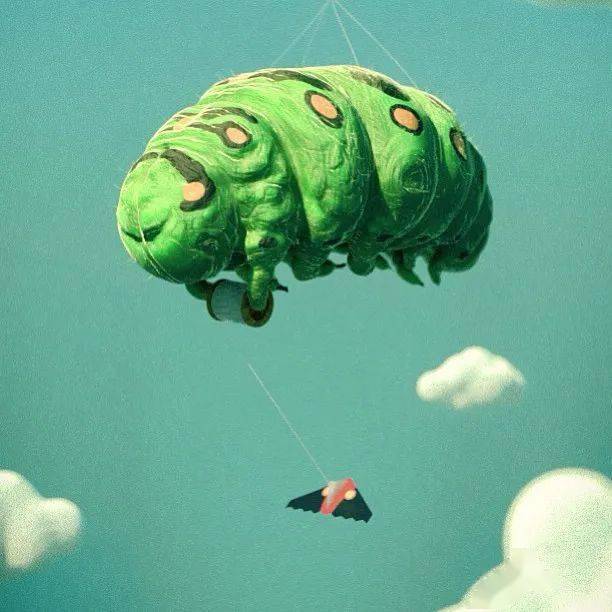 毛毛虫在天上放风筝安卓系统的机器人,也变成了怪兽有那种复古味道了