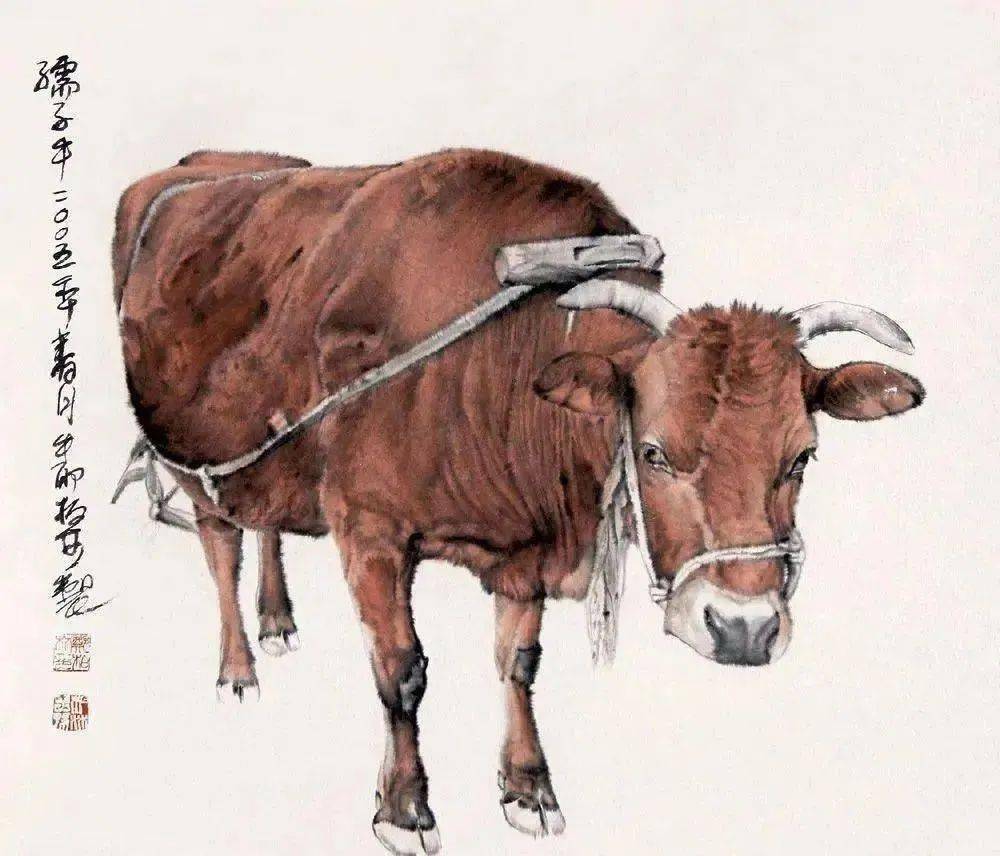 画牛的画家 作品欣赏图片