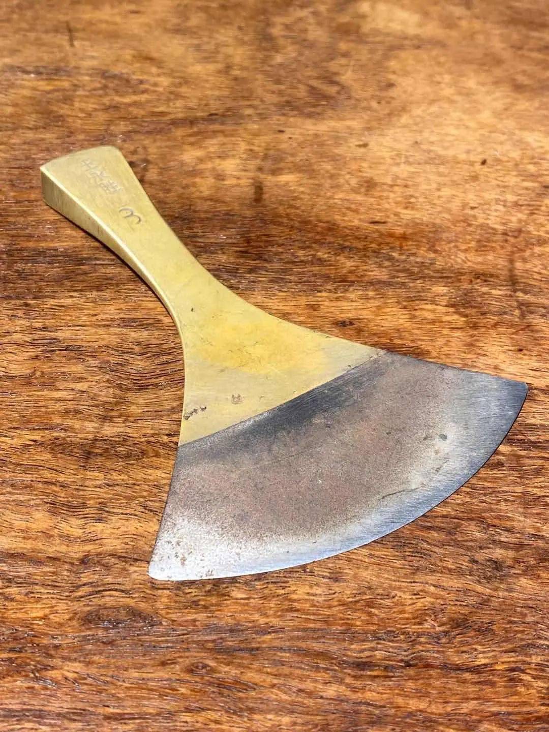 03铜柄扇型刃老皮匠刀具