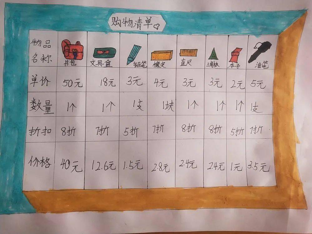 五年级数学实践性作业图片