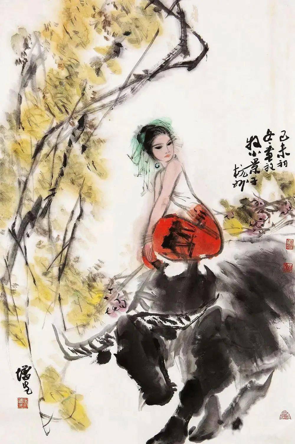 他的牛画生动传神