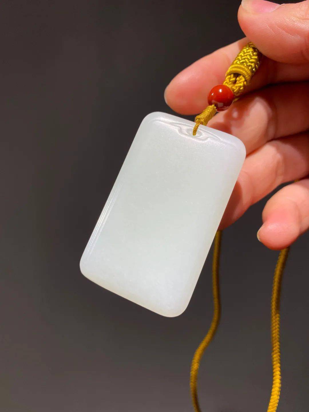 02和田籽料羊脂白玉无事牌