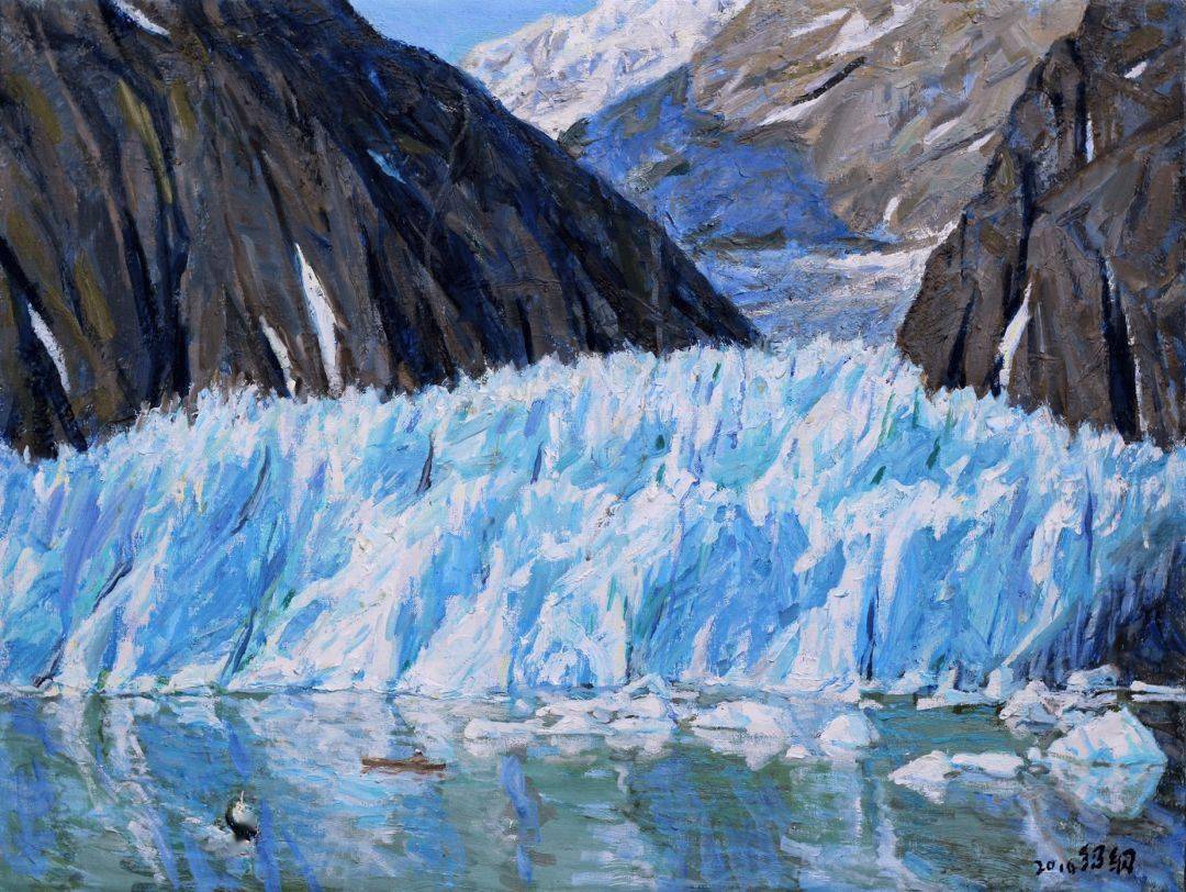 《阿拉斯加冰川》布面油画 61 x76cm 2017年作