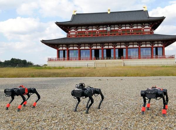 试验|日本利用四脚机器人进行公园巡查实证试验 AI技术可自我学习