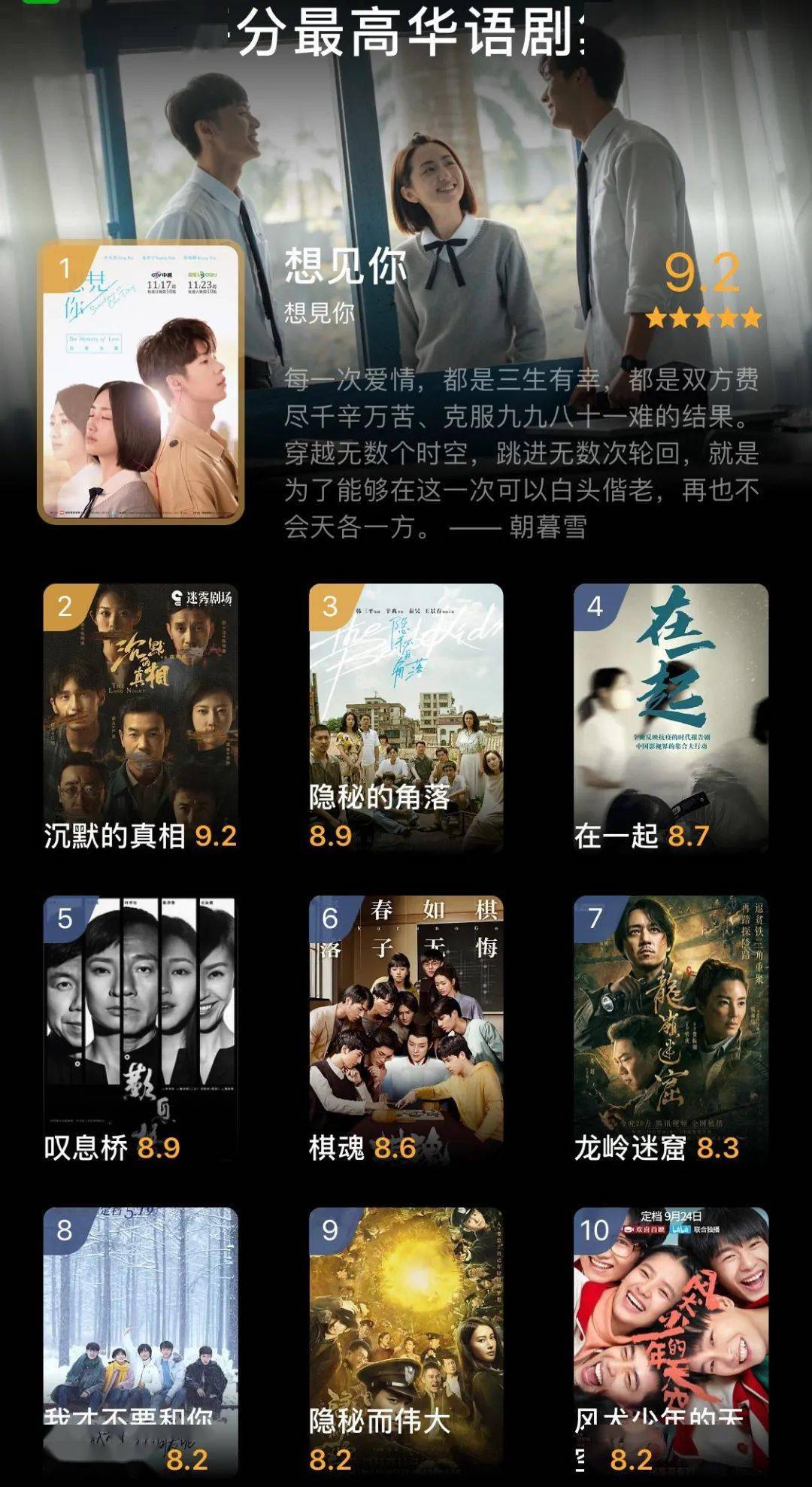 年评分最高的电视剧21最火的十部电视剧 自媒体热点