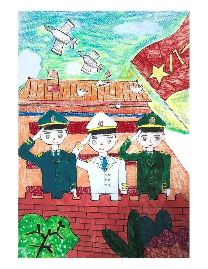 少年军校绘画作品图片