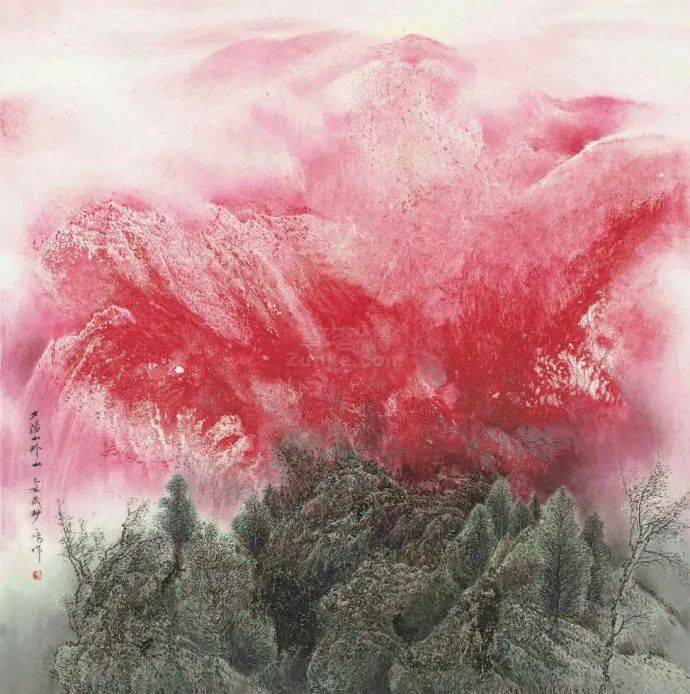 冯一鸣 泼彩工笔山水画欣赏